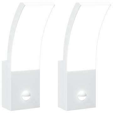 Outdoor LED Wall Lights with Sensors - 2pcs Die-cast Aluminium