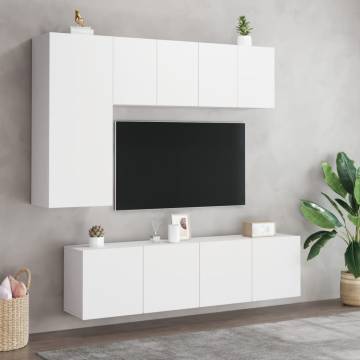 Stylish Wall-Mounted TV Cabinets - White, 2 pcs | HipoMarket