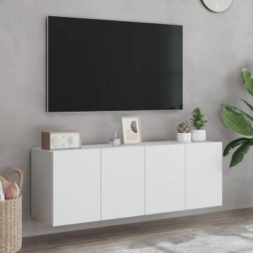 Stylish Wall-Mounted TV Cabinets - White, 2 pcs | HipoMarket