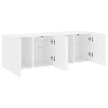 Stylish Wall-Mounted TV Cabinets - White, 2 pcs | HipoMarket