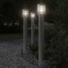 Outdoor Floor Lamps 3pcs Silver 110cm Stainless Steel Colour silver Quantity in Package 3 Bulb Quantity 1 Model basic 