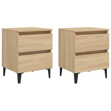 Stylish Bed Cabinets - 2 pcs Sonoma Oak | Hipomarket