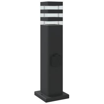 Stylish Outdoor Floor Lamp with Built-In Outlet - 50 cm Black