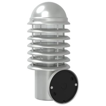 Outdoor Wall Light with Sensor - Silver Stainless Steel