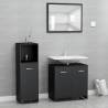 3 Piece Bathroom Furniture Set Black Engineered Wood Colour black Number of 3 