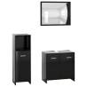 Stylish 3 Piece Black Bathroom Furniture Set - Hipomarket