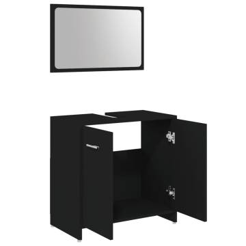 Stylish 3 Piece Black Bathroom Furniture Set - Hipomarket