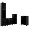 4 Piece Black Bathroom Furniture Set - Stylish Storage Solution