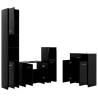 4 Piece Black Bathroom Furniture Set - Stylish Storage Solution