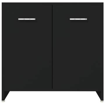 4 Piece Black Bathroom Furniture Set - Stylish Storage Solution