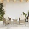 Garden Chairs with Cushions - 2 pcs Beige Poly Rattan