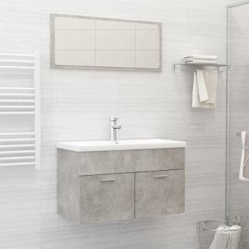 Stylish Concrete Grey Bathroom Furniture Set - HipoMarket