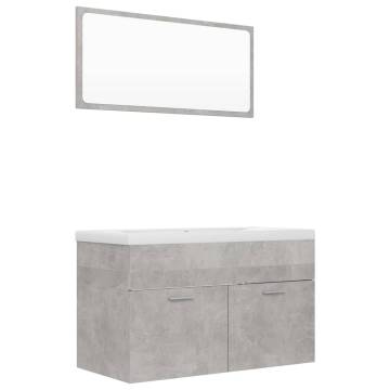 Stylish Concrete Grey Bathroom Furniture Set - HipoMarket