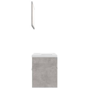 Stylish Concrete Grey Bathroom Furniture Set - HipoMarket