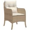 Garden Chairs with Cushions - 2 pcs Beige Poly Rattan