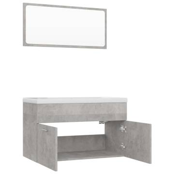 Stylish Concrete Grey Bathroom Furniture Set - HipoMarket