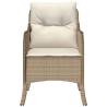 Garden Chairs with Cushions - 2 pcs Beige Poly Rattan