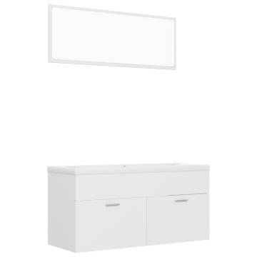 Stylish White Bathroom Furniture Set - Engineered Wood