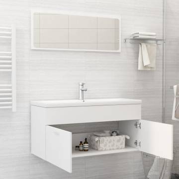 Stylish White Bathroom Furniture Set - Engineered Wood