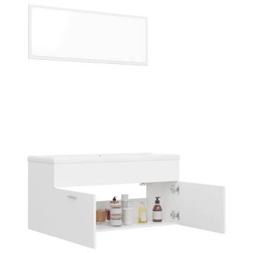 Stylish White Bathroom Furniture Set - Engineered Wood