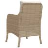 Garden Chairs with Cushions - 2 pcs Beige Poly Rattan