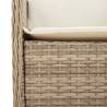 Garden Chairs with Cushions - 2 pcs Beige Poly Rattan