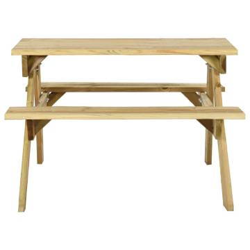 Durable Picnic Table with Benches - Impregnated Pinewood