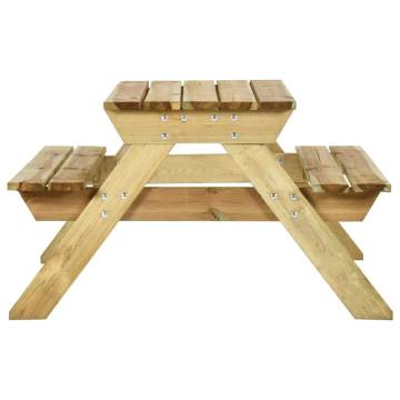 Durable Picnic Table with Benches - Impregnated Pinewood