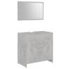 4 Piece Bathroom Furniture Set - Concrete Grey Engineered Wood