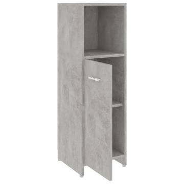 4 Piece Bathroom Furniture Set - Concrete Grey Engineered Wood