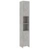 4 Piece Bathroom Furniture Set - Concrete Grey Engineered Wood