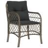 Garden Chairs with Cushions - 2 pcs Grey Poly Rattan