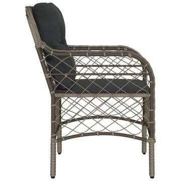 Garden Chairs with Cushions - 2 pcs Grey Poly Rattan