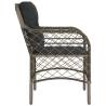 Garden Chairs with Cushions - 2 pcs Grey Poly Rattan