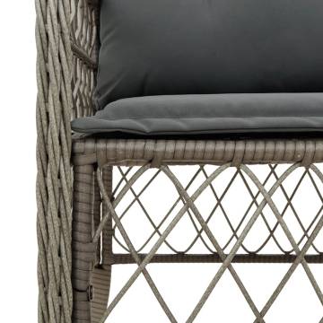 Garden Chairs with Cushions - 2 pcs Grey Poly Rattan