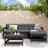 5 Piece Garden Lounge Set Black Solid Wood Pine Colour black Number of 5 