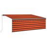 Retractable Awning with Blind & LED 4.5x3m - Orange & Brown