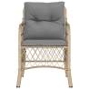 Garden Chairs with Cushions - 2 pcs Mix Beige Poly Rattan