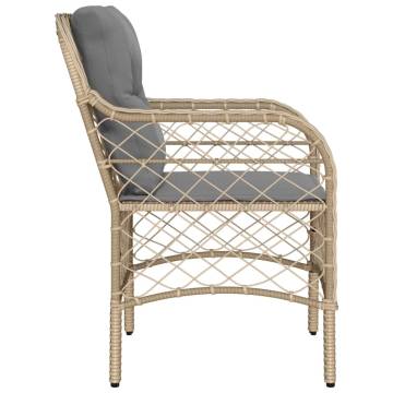 Garden Chairs with Cushions - 2 pcs Mix Beige Poly Rattan