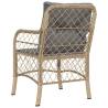 Garden Chairs with Cushions - 2 pcs Mix Beige Poly Rattan