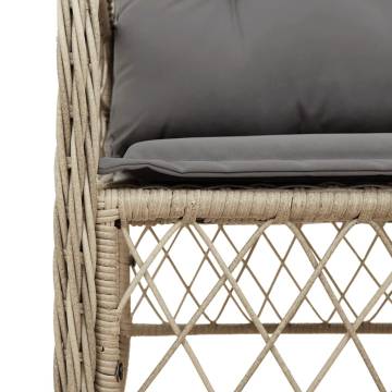 Garden Chairs with Cushions - 2 pcs Mix Beige Poly Rattan