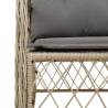 Garden Chairs with Cushions - 2 pcs Mix Beige Poly Rattan