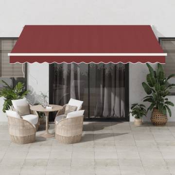 Manual Retractable Awning Burgundy 400x300 cm | Hipomarket