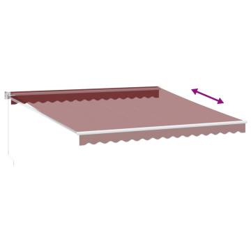 Manual Retractable Awning Burgundy 400x300 cm | Hipomarket