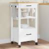 Kitchen Trolley MONZA 48x40x90 cm Solid Wood Pine Colour white 