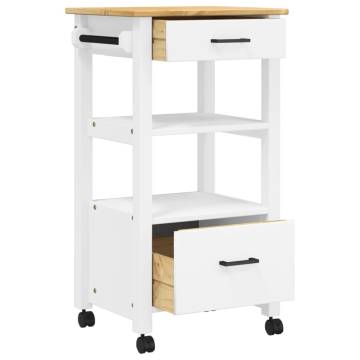 Kitchen Trolley MONZA - Vintage Solid Wood Pine 48x40x90 cm