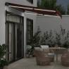 Automatic Retractable Awning with LEDs - Burgundy 300x250 cm