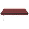 Automatic Retractable Awning with LEDs - Burgundy 300x250 cm