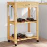 Kitchen Trolley MONZA 60x40x90 cm Solid Wood Pine Colour brown Size 60 x 40 x 90 cm 