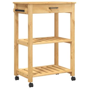 MONZA Kitchen Trolley - Solid Pine Wood Storage | Hipomarket UK